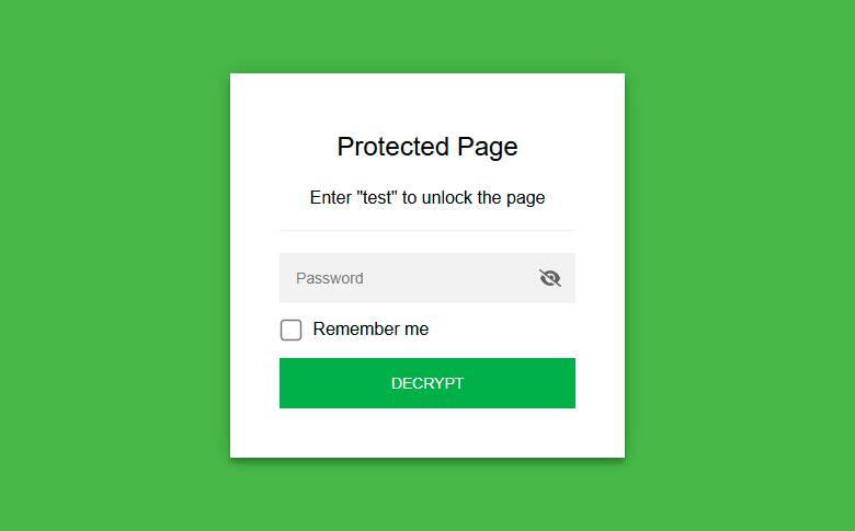 Парольний захист статичної HTML-сторінки на JS